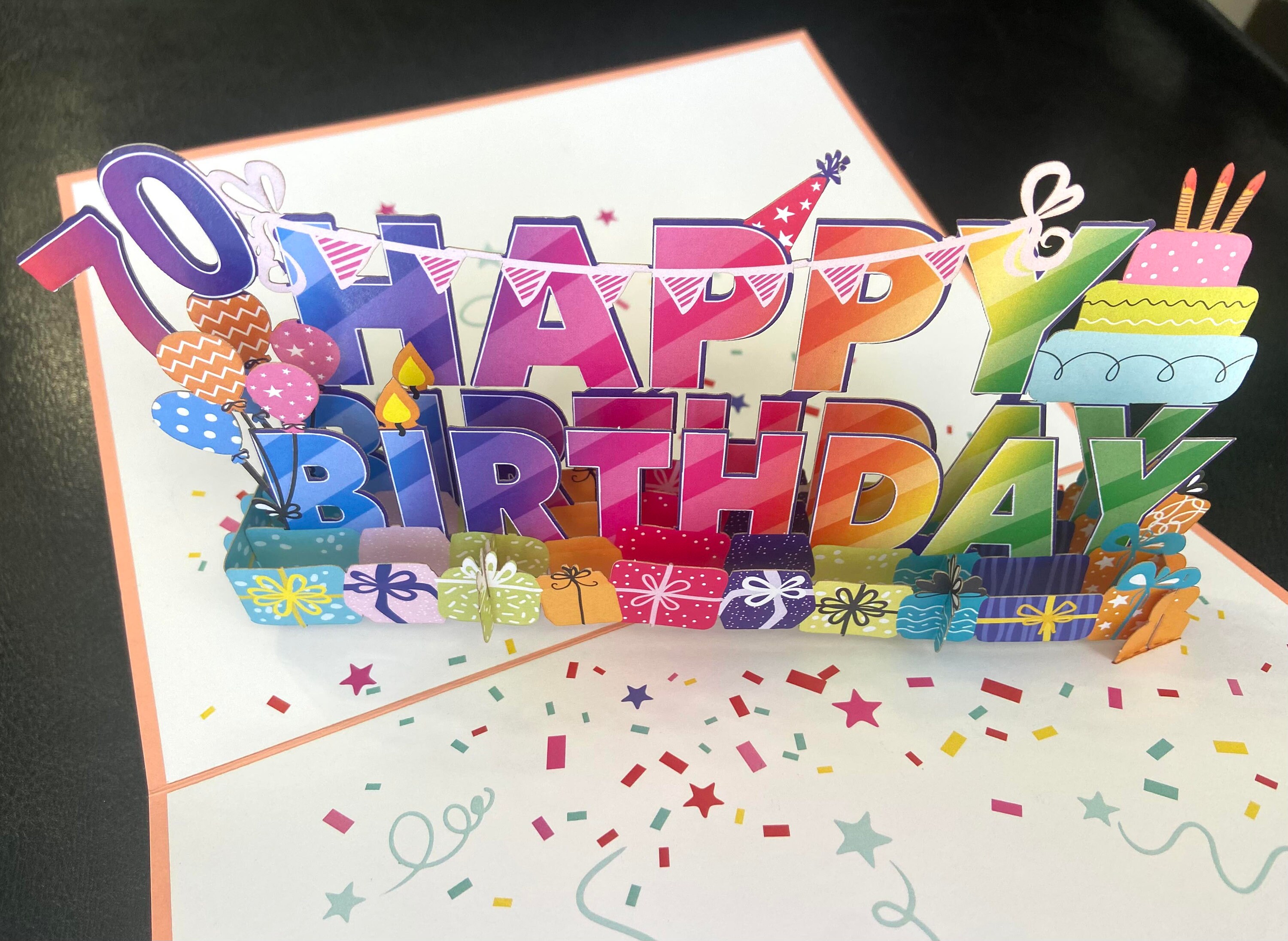 BIGLIETTO AUGURALE 70° COMPLEANNO 11,5X17 I NUMERONI CROMO - DALMASSO 24