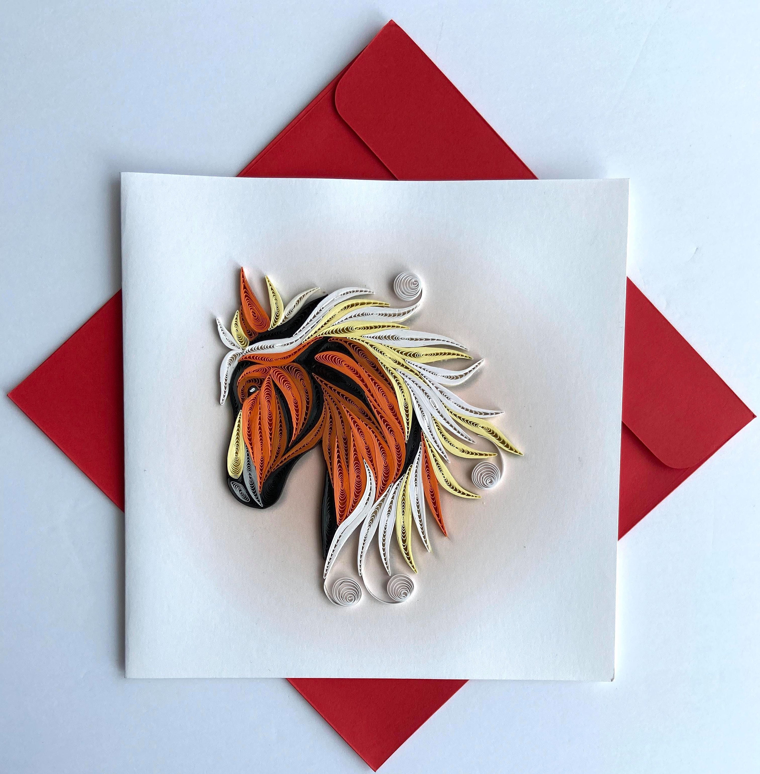 Horses Quilling cards Art paper Greeting Card Quilling Etsy
