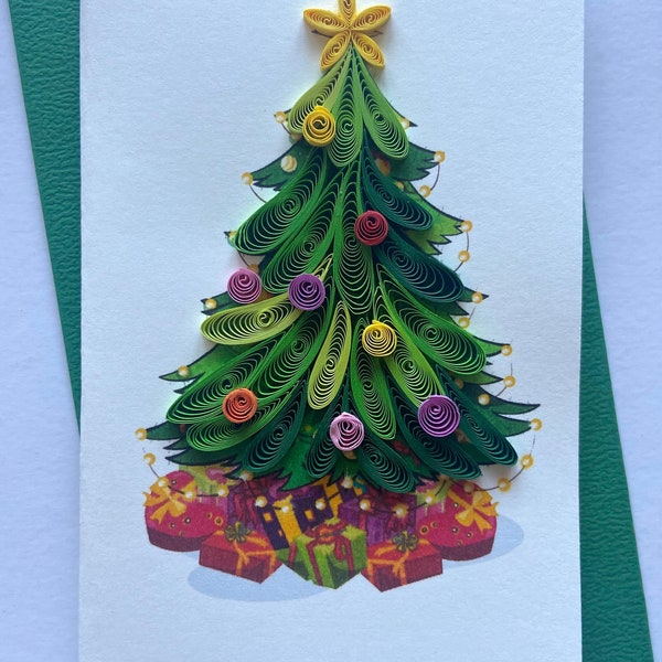 Christmas card- Quilling card, handmade card ( small size)