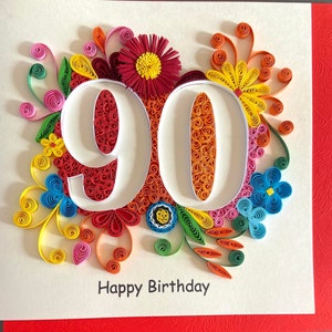 90e anniversaire - carte Quilling