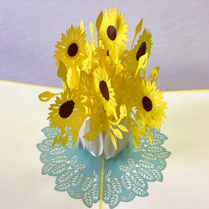 Sunflower - Pop Up Card, Art paper, Greeting Card, Quilling Card, Craft cards, Handmade card.