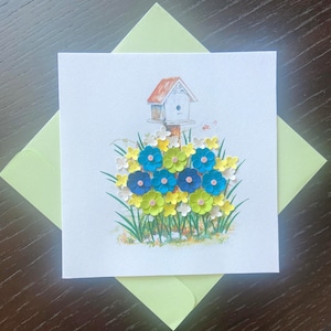 Fleur 3D - Carte faite à la main, Carte de voeux