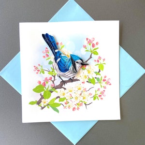 Geai bleu - Carte Quilling