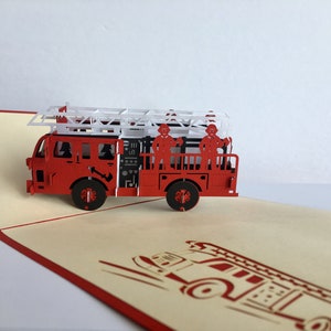Camion de pompier - Carte pop-up