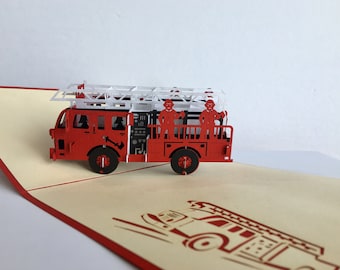 Caminhão de bombeiros - cartão pop-up