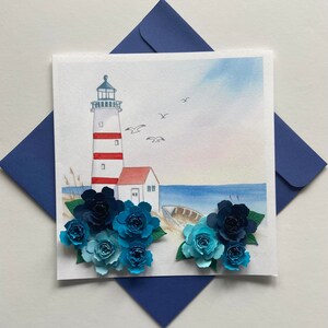 Phare 3D - Carte faite main, carte de voeux