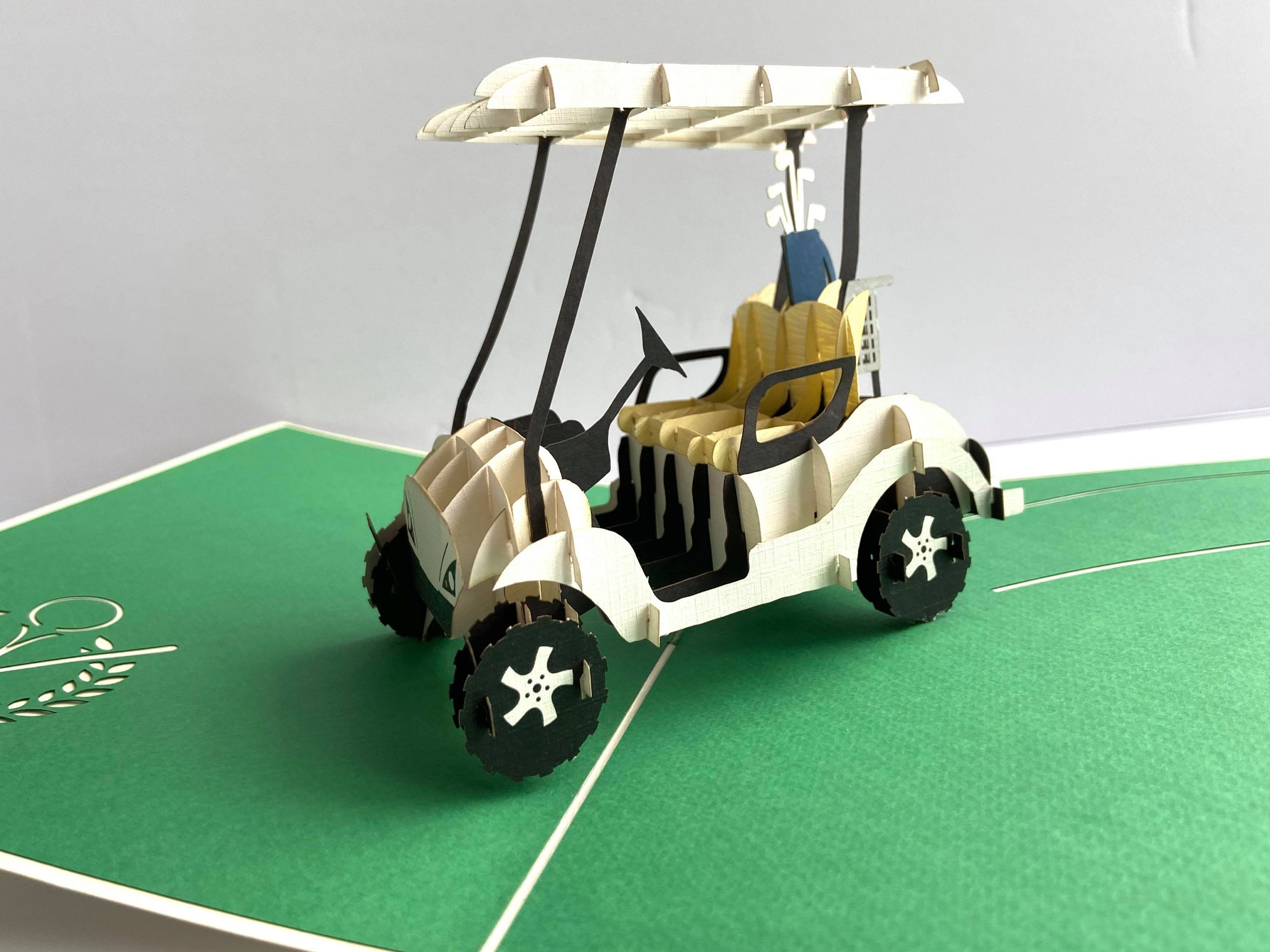 Golf Cart Pop Up Card Art paper Greeting Card Quilling Etsy
