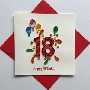 18° compleanno - biglietto quilling