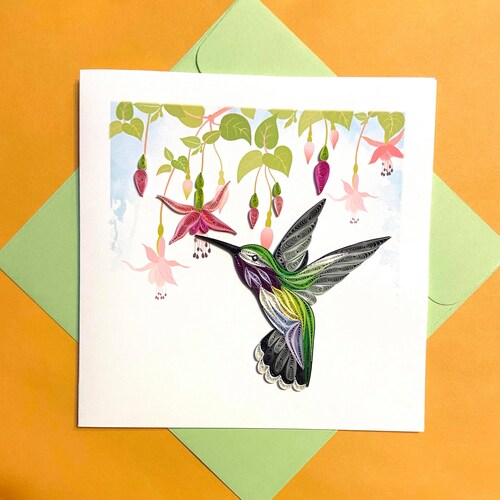 Humming Bird Quilling Card Etsy
