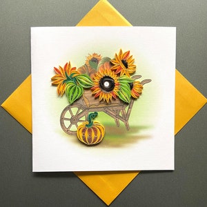 Fleur de citrouille - Cartes de Quilling