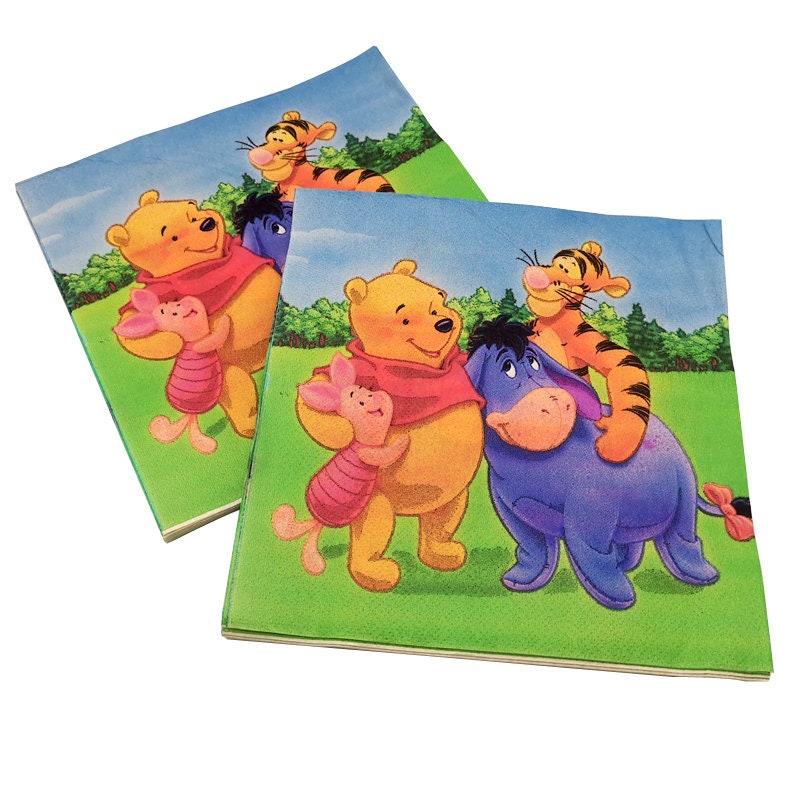 61pcs/lot Kids Favors Winnie Pooh Theme Napkins Baby Shower Etsy