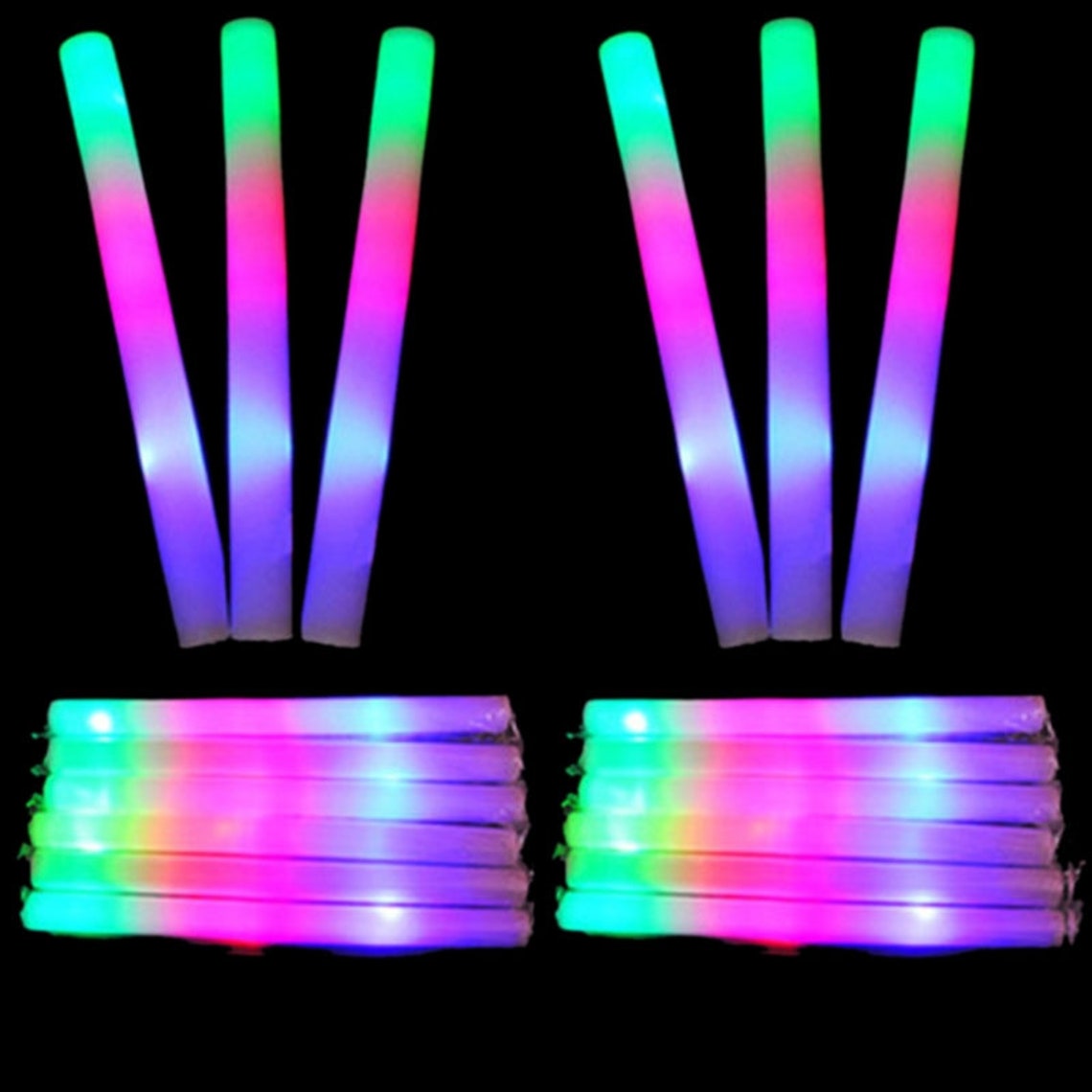 12Pcs / Set LED Foam Glow Sticks Multi Color LED Foam Stick Etsy