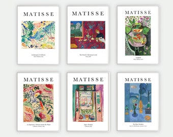 Matisse Print Set of 6, Matisse Wall Art, Digital Wall Art, Matisse Print, Collioure, Gallery Wall Art Set, Mid Century Wall Art