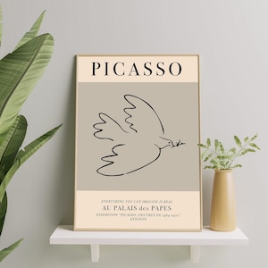 Pablo Picasso Print, Poster, Minimalist Line Drawing, Cubism Art, Picasso Exhibition, Modern Art Print, High Quality Print, Digital Download