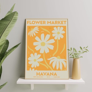 Flower Market Havana, Botanical Poster, Flower Market Wall Set, Botanical Wall Art, Digital Art Print Set, Flower Market Havana