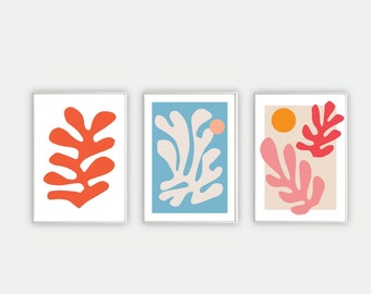 Matisse Druckset von 3, Matisse Wandkunst, gerahmte Leinwand Wandkunst, Matisse gerahmter Druck, Collioure, Galerie Wandkunst Set, Mid Century Wandkunst