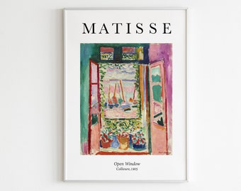 The Open Window, Matisse Wall Art, Framed Canvas Wall Art, Matisse Framed Print, Collioure, Gallery Wall Art Set,Mid Century Wall Art