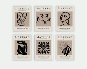 Matisse Print Set of 7, Matisse Wall Art, Framed Canvas Wall Art, Matisse Framed Print, Collioure, Gallery Wall Art Set,Mid Century Wall Art