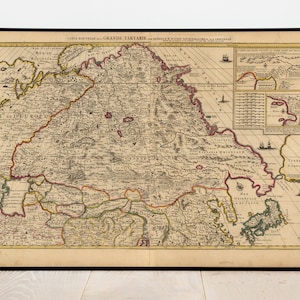 1708 Karte von Grande Tartarie, Tartaria, Kaspischen Meer, China, Korea, Japan, Mugalie, Karakathai, Kalmuck, Zagatai, Okraina, Casan, Cosacques