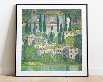 Gustav Klimt, Church In Cassone, Exhibition Poster, Art Gallery Poster, Art Prints, Digital Download, Klimt, Modern Home Decor, High Quality