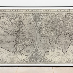 1607 Kaart, Atlas, Atlas kaart, Mercator, Kaart van de Wereld, Amerika Mexicana, Tartaria, Moscovia, Magallanica, Australis, Nova Guinea, Iapan