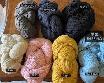 Single-Ply Semi-Bulky Yarn, Natural and Dyed Colors - Wick Type (Title 1/2) | Handcrafted, High-Quality, Soft Wool, Knitting, Natural Fibers