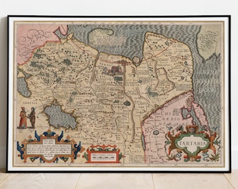 1623 Kaart van Tartaria, Tartariae, Moscovia, Nagaia, Kalmucki, Kassaki, Kazachs, Krim, Samogeda, Permia, Taskent enz.