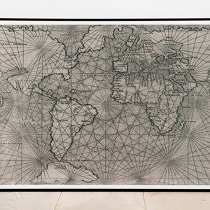1599 Map of the World, Points of the Power, Moscovia, Nogai, Comani, Laponia, Norvegia, Carta Marina Nvova Tavola, Terra Del Fvego