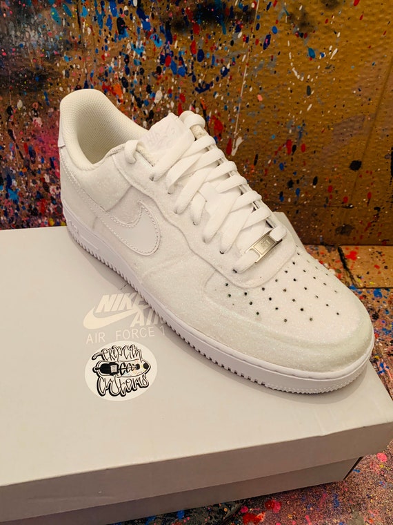 White Ice Glitter AF1s | Etsy