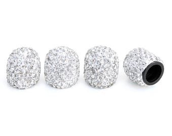 Bling Tire Valve Caps – 4 Pack Crystal Rhinestone Valve Stem Covers, Luxury Bling Car Accessories for Cars, SUVs, Bikes, & Trucks