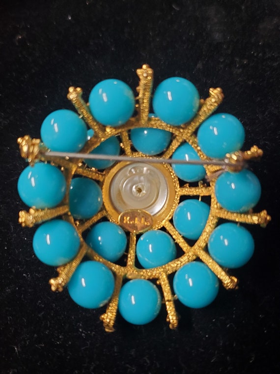 KENNETH JAY LANE K.J.L. 1960’S Faux Turquoise Pea… - image 2