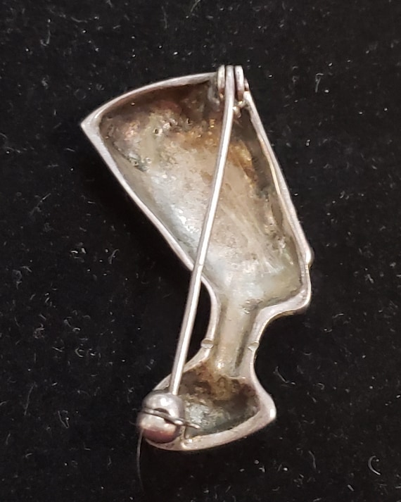 Egyptian Revival Sterling Silver Marcasite Enamel… - image 3