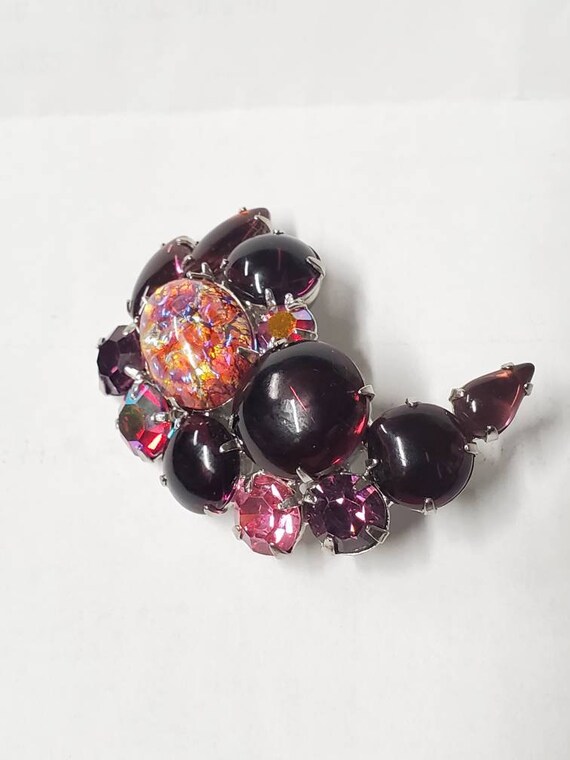 Weiss Dragons Breath Glass Opal Purple Pink Brooc… - image 2
