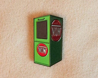Now Magazine Box Soft Enamel Pin