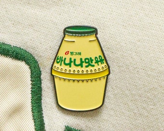 Korean Banana Milk (바나나맛 우유) Soft Enamel Pin