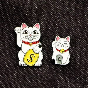 PBF Lucky Cat & Kitten Soft Enamel Pin Set
