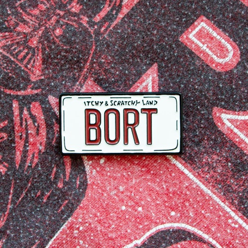 Borts Pin Emporium Bort License Plate Enamel Pin 