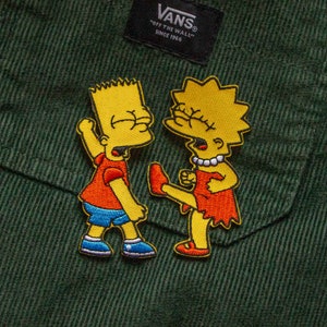 The Simpsons Family Portrait Patch – Homer, Bart, Marge, Lisa – Iron-On Embroidered
