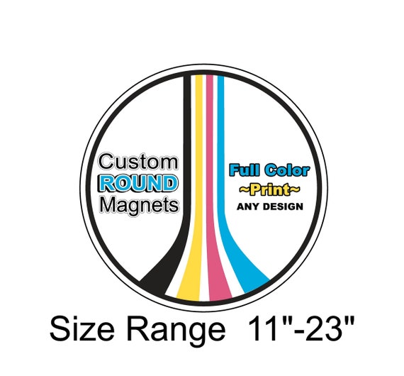 Round Vehicle Magnets Any Size-  Round Magnets For Truck doors- Round Car Magnetics Magnets-School Mascot Magnets-Circle Magnetic
