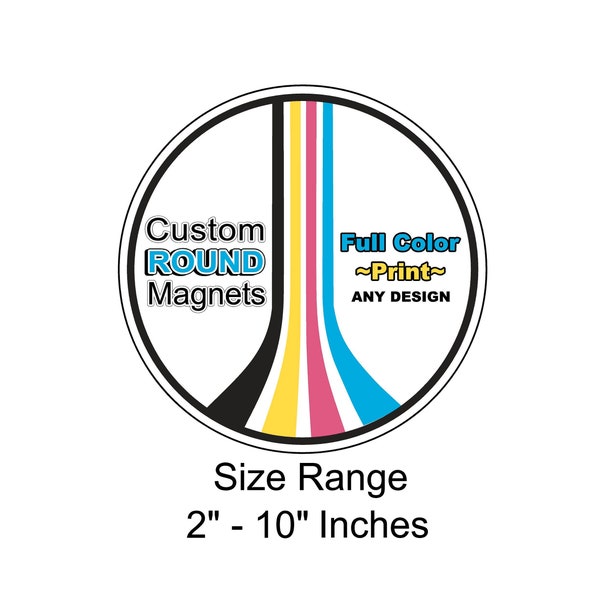 Round Vehicle Magnets Any Size-  Round Magnets For Truck doors- Round Car Magnetics Magnets-School Mascot Magnets-Circle Magnetic