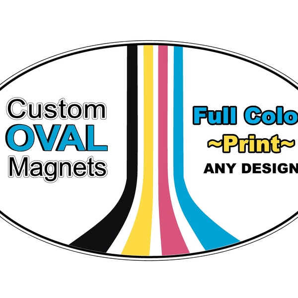 Full color print Oval Magnets Fridge,vehicles, metal.