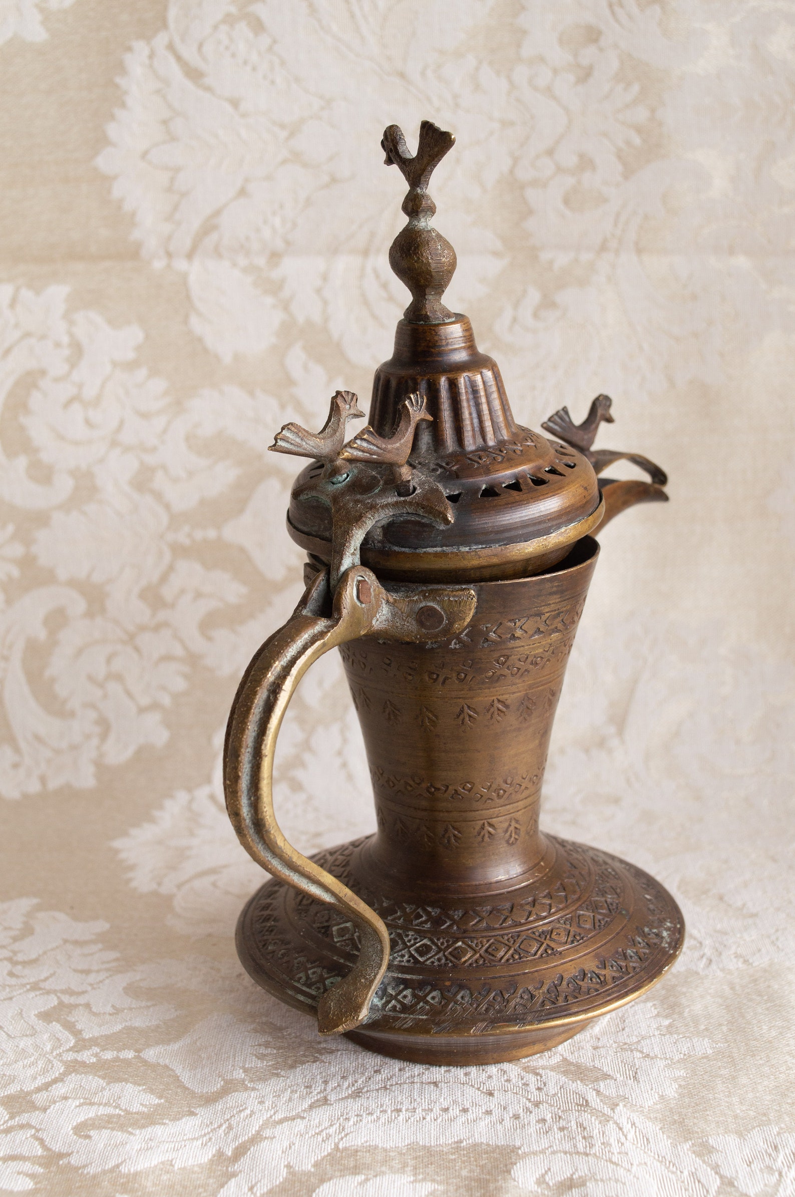 Antigua olla de té de café árabe Dallah Brass Etsy