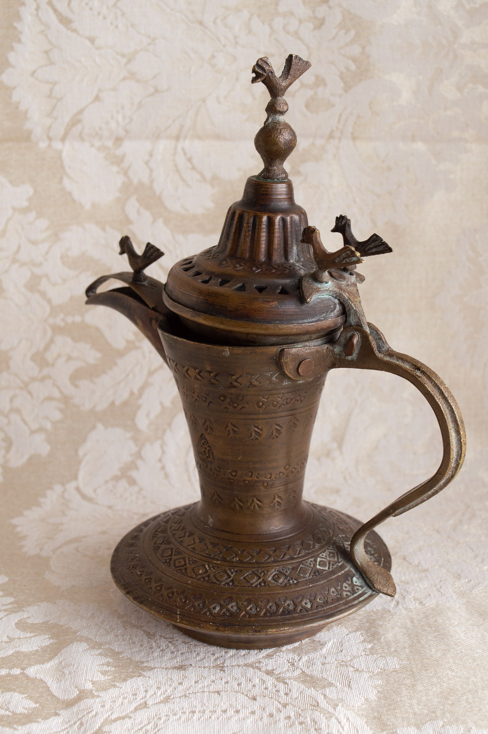 Antigua olla de té de café árabe Dallah Brass Etsy