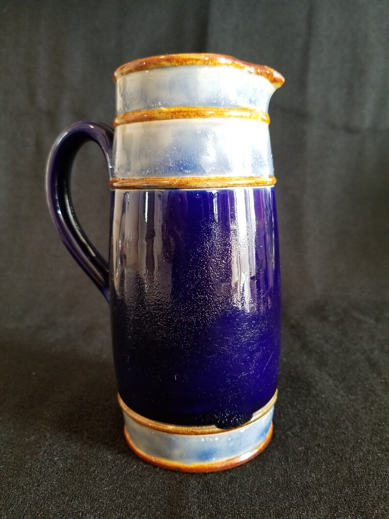 Royal Doulton Cobalt Blue Water Pitcher Vintage Tobacciana Art Collectibles Asc Amsterdam