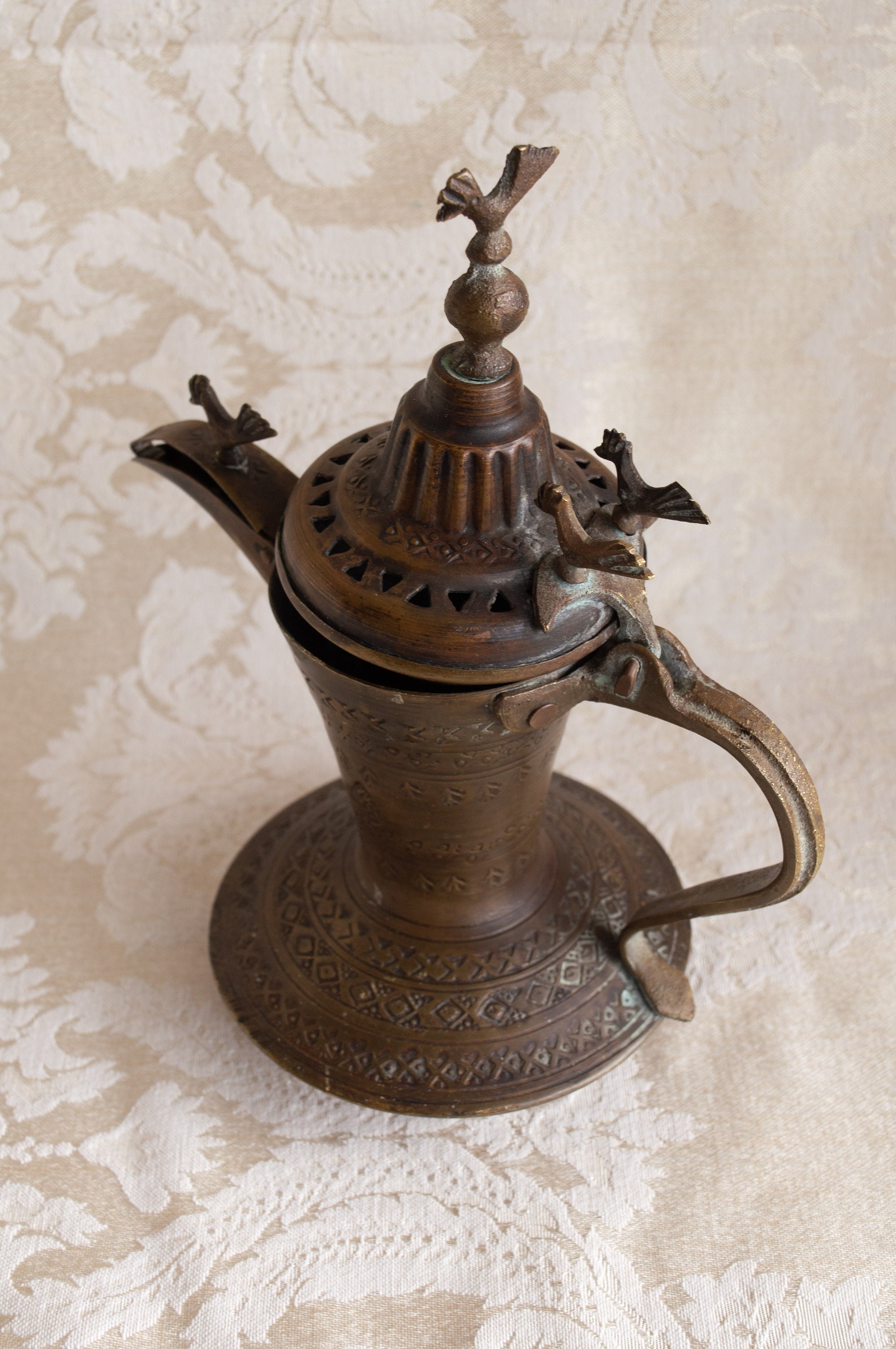 Antigua olla de té de café árabe Dallah Brass Etsy