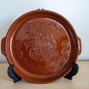 Pizza Pan Ceramic West Germany Bay Cerabak Vintage