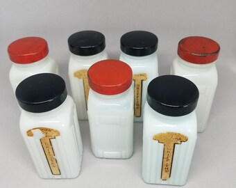 グリフィス GRIFFITH'S スパイスボトル ミルクガラス  ビンテージ アンティーク グリフィス スパイスボトル2本セット ミルクガラス