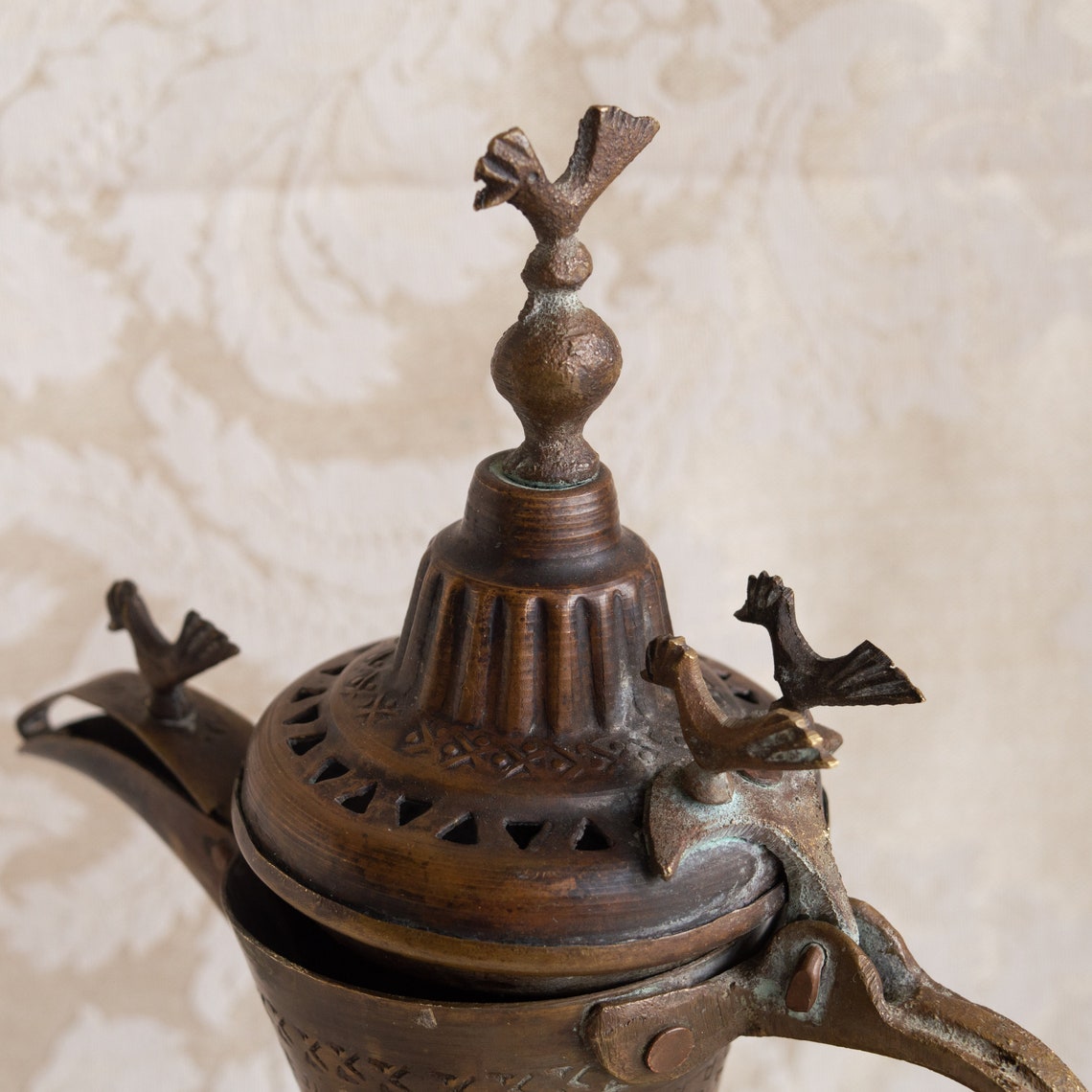 Antigua olla de té de café árabe Dallah Brass Etsy