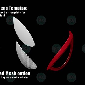 May include: A template for a PC fan mesh, showing a flat lens option in white and a domed mesh option in red. The text "Flat Lens Template" and "Domed Mesh option" is included in the image.