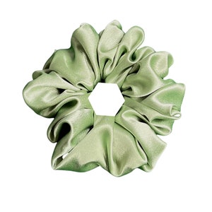 Green Apple | Green Satin | XXL Scrunchies| Hair Ties| Jumbo Green Hair Tie| Oversized Scrunchie| Big Hair Bow| Green Bow| Chic Satin Tie